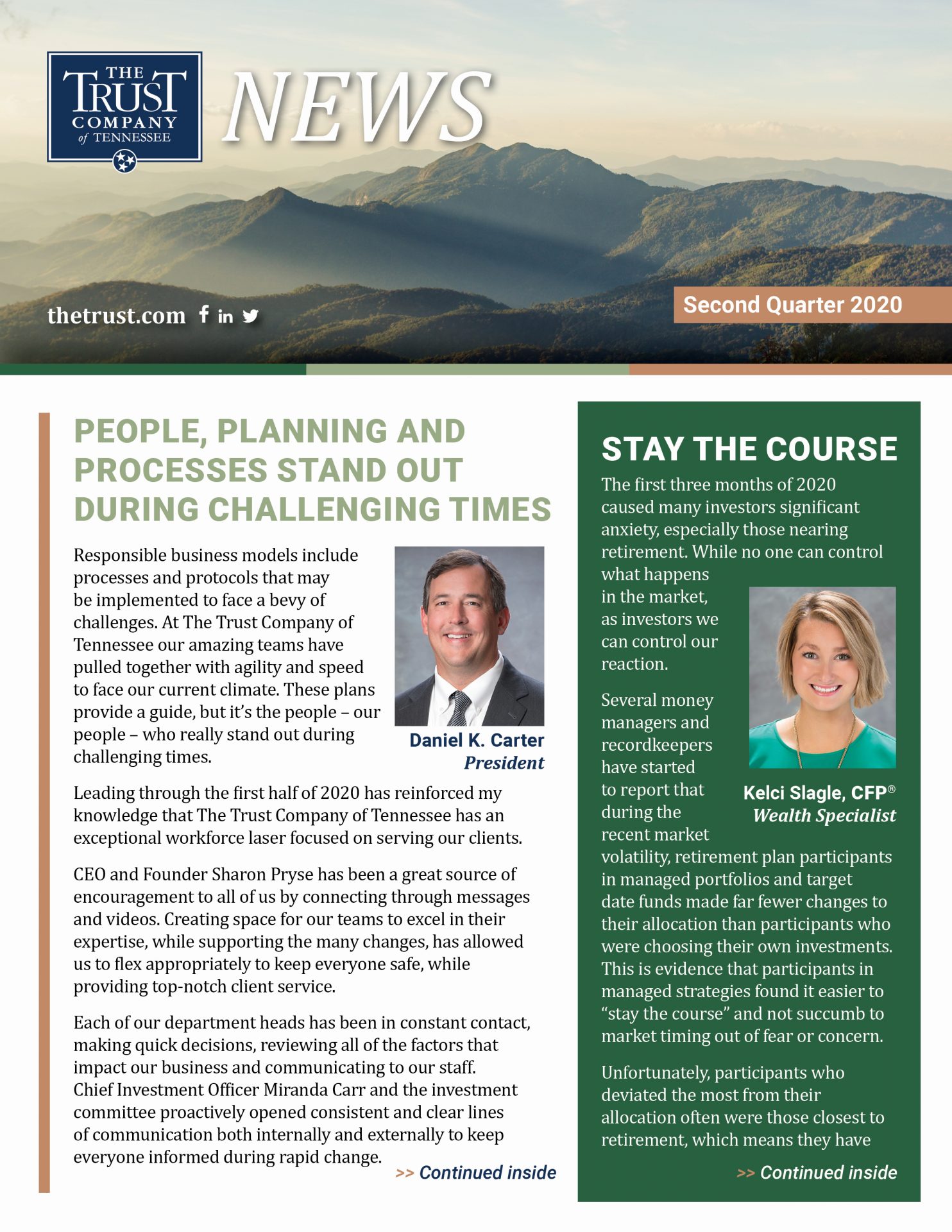 The Trust Company Q2 Newsletter page 1